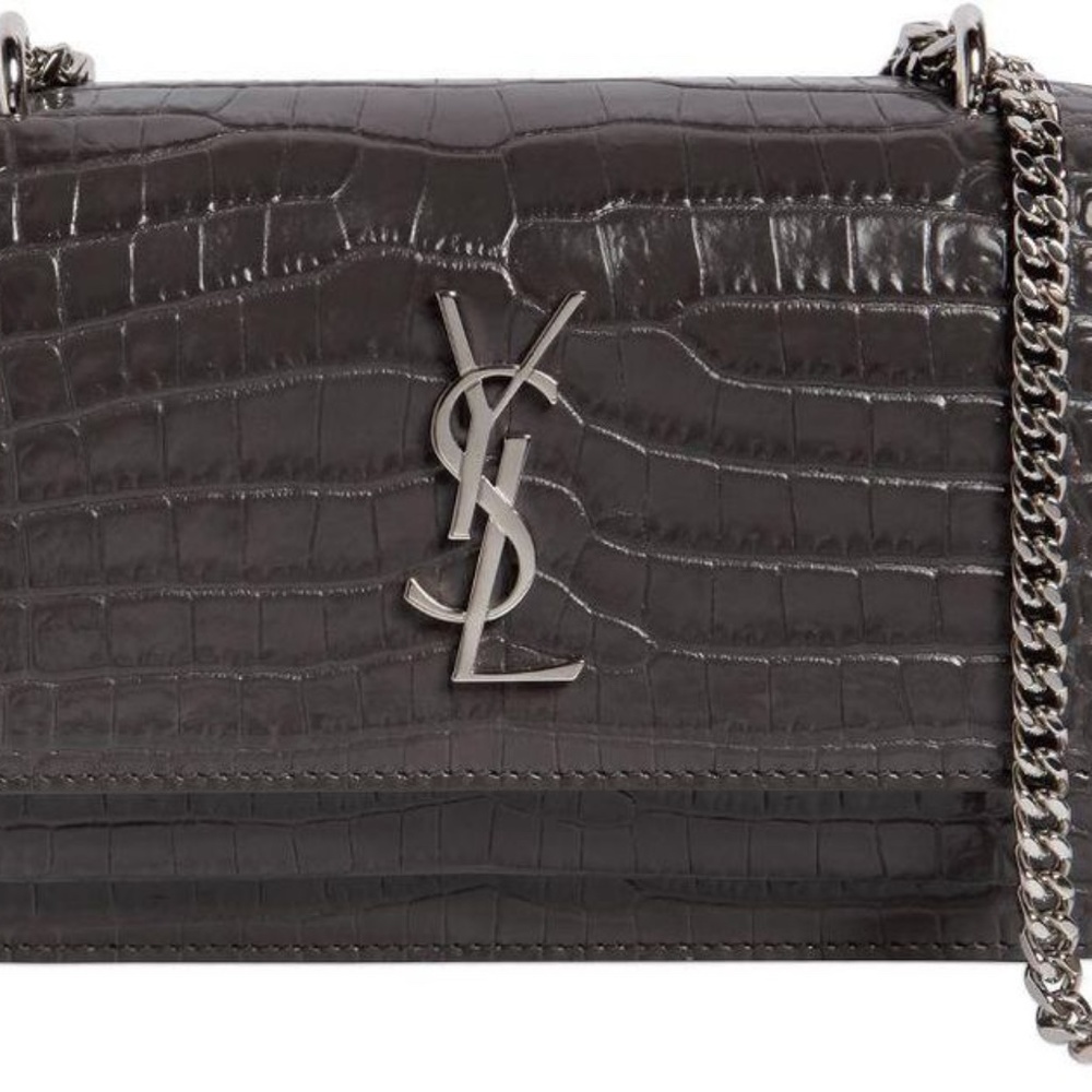 Saint Laurent Small Croc Embossed Bag